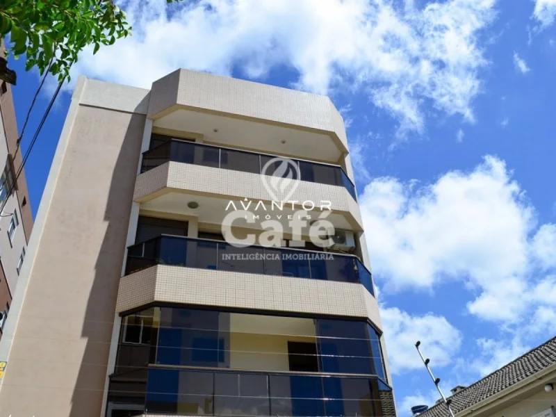 Fachada do prédio com sacadas — Apartamento à venda no Edifício Rosário, em Nossa Senhora do Rosário, Santa Maria/RS