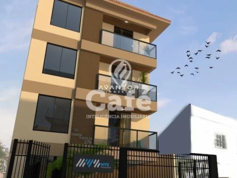 Fachada do prédio com sacadas — Apartamento à venda no Residencial Maria Thereza, em Nossa Senhora do Rosário, Santa Maria/RS