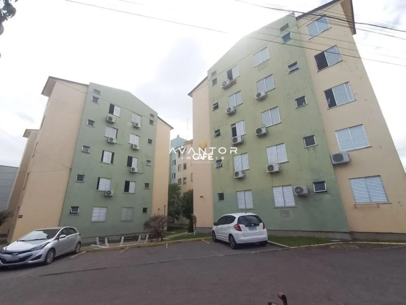 Fachada do prédio com garagem — Apartamento com 2 quartos à venda no Residencial Vento Norte, em Urlândia, Santa Maria/RS