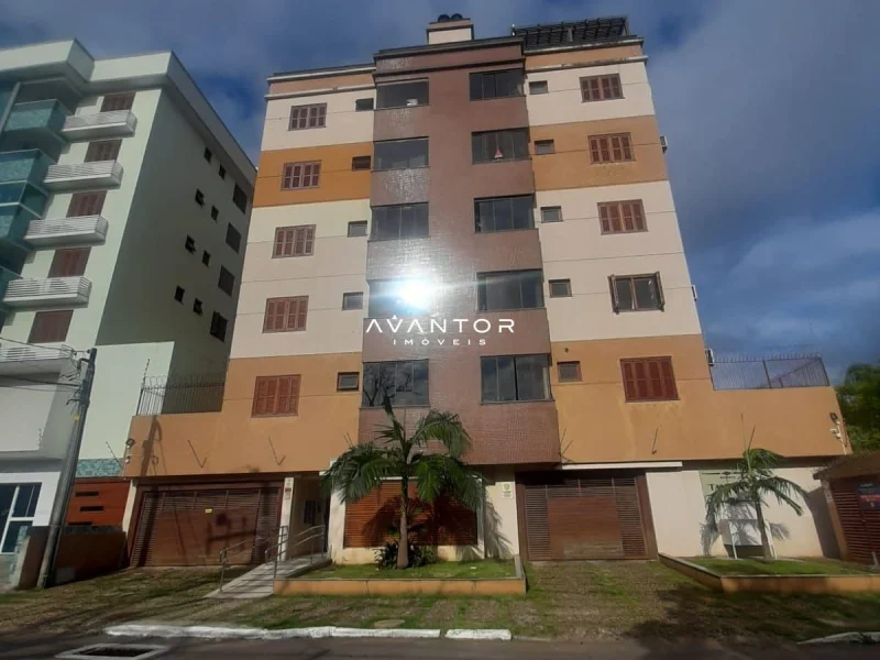 Fachada do prédio com garagem — Apartamento com 2 quartos à venda no Residencial Tanisa V, em Camobi, Santa Maria/RS