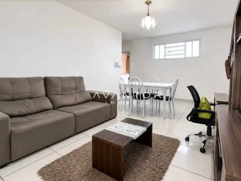 Sala de estar integrada à cozinha e jantar — Apartamento com 1 quarto à venda em Centro, Santa Maria/RS