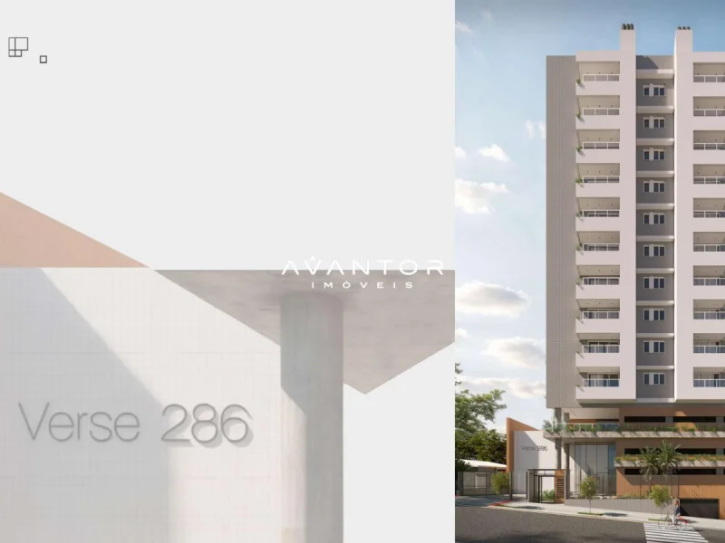 Fachada do prédio com entrada — Apartamento com 3 quartos à venda no Verse 286, em Nossa Senhora de Lourdes, Santa Maria/RS