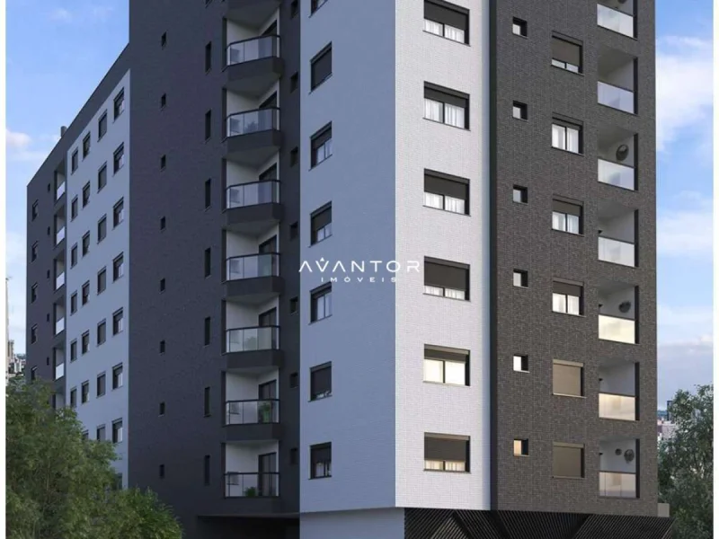 Fachada do prédio com sacadas — Apartamento com 1 quarto à venda no Residencial VIVANT, em Centro, Santa Maria/RS
