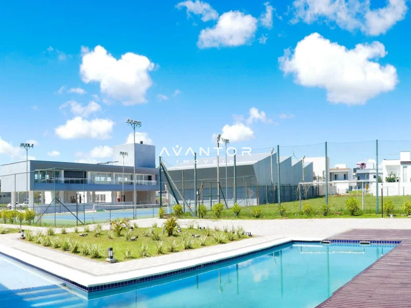 Piscina e área de lazer do condomínio — Terreno à venda no Condomínio Bauhaus, em Camobi, Santa Maria/RS