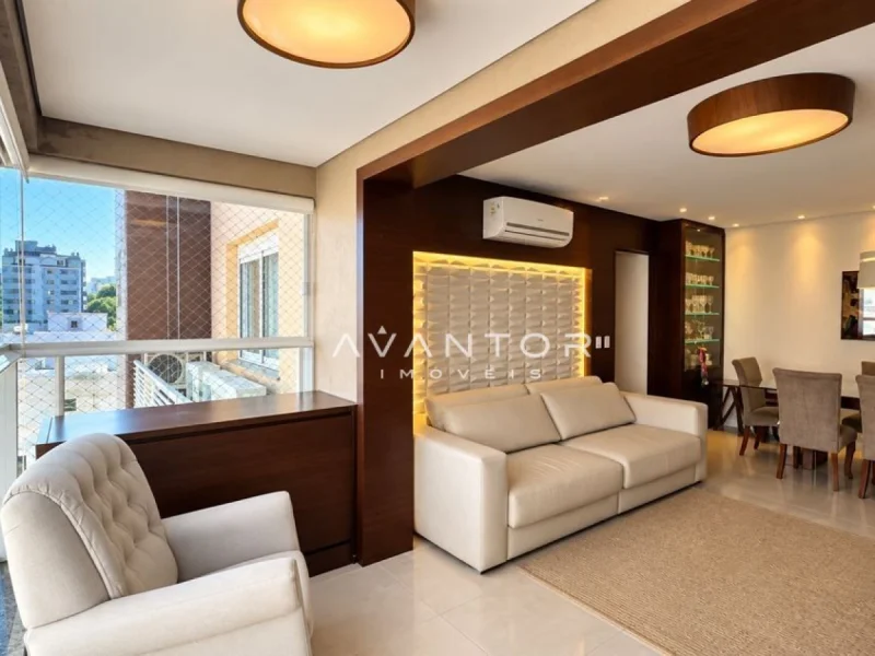 Sala de estar integrada com sacada — Apartamento à venda no Alameda Residence, em Nossa Senhora das Dores, Santa Maria/RS