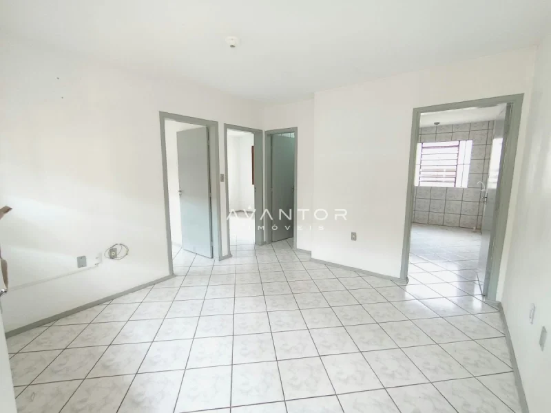 Sala de estar integrada à cozinha — Apartamento à venda no Residencial Arco Verde, em Pinheiro Machado, Santa Maria/RS