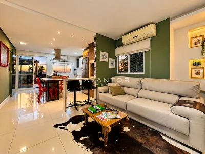 Sala de estar integrada à cozinha — Cobertura à venda no Residencial Paseo Del Prado, em Nossa Senhora de Fátima, Santa Maria