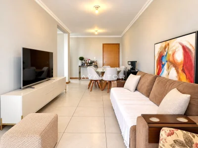Sala de estar integrada com cozinha e sala de jantar — Apartamento à venda no Residencial Príncipe DI Piemonte, Santa Maria