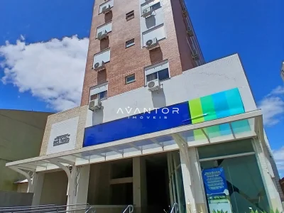 Fachada do prédio com garagem — Apartamento para alugar no Residencial Dulce Fração, em Nossa Senhora Medianeira, Santa Maria