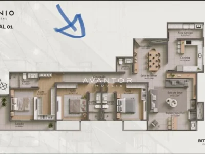 Planta baixa do imóvel — Apartamento à venda no Residencial Titanio, em Nossa Senhora de Lourdes, Santa Maria/RS