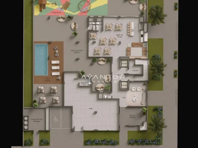 Planta baixa do imóvel — Apartamento à venda no Residencial Titanio, em Nossa Senhora de Lourdes, Santa Maria/RS