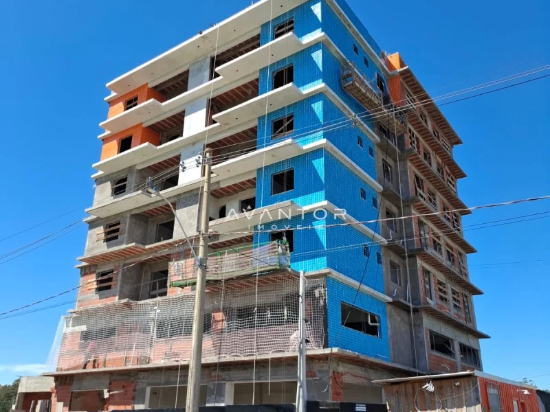 Fachada do prédio em construção — Apartamento com 1 quarto à venda em Camobi, Santa Maria/RS