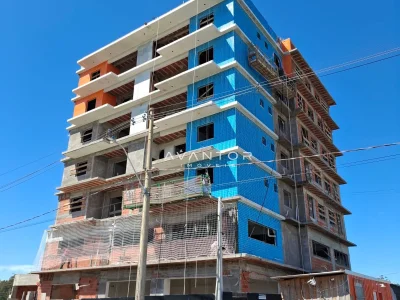 Fachada do prédio em construção — Apartamento com 1 quarto à venda em Camobi, Santa Maria/RS