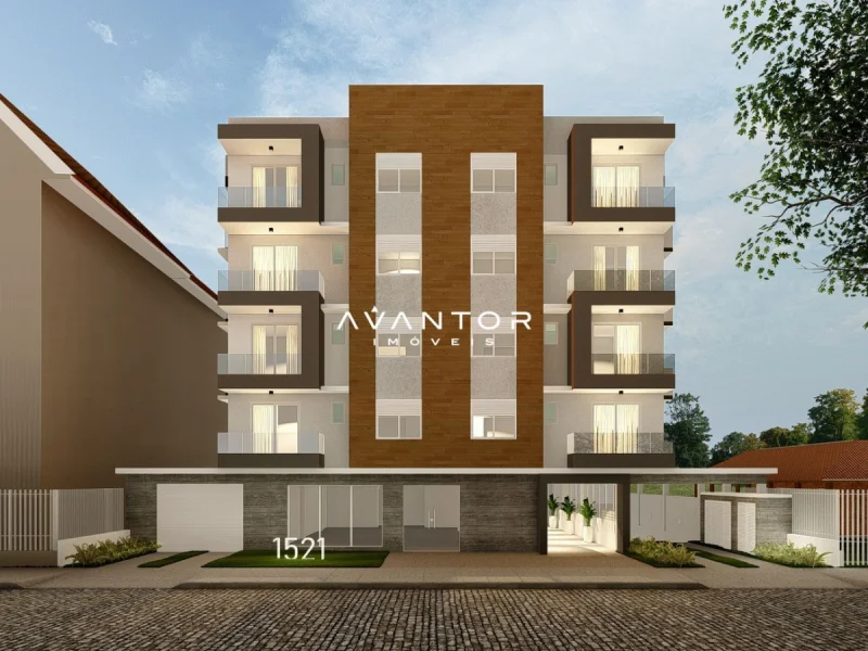 Fachada do prédio com unidades — Apartamento com 1 quarto à venda no Residencial Rudolf, em Camobi, Santa Maria/RS