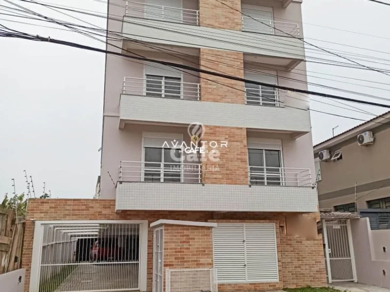 Fachada da casa com garagem — Apartamento com 2 quartos à venda e para alugar no Residencial Agnes, em Camobi, Santa Maria/RS