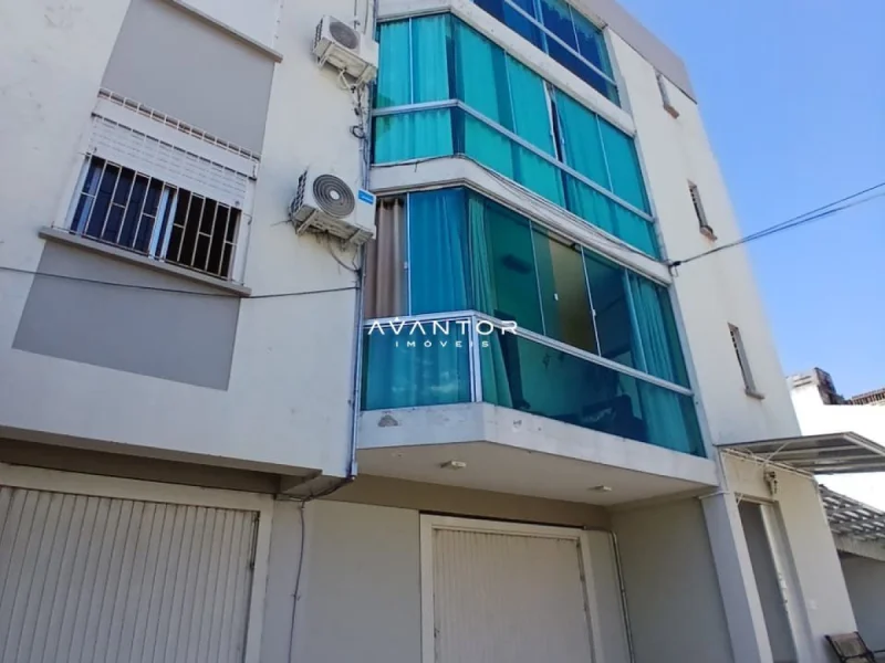 Fachada do prédio com sacadas — Apartamento para alugar no Condomínio Bortoluzzi, em Nossa Senhora Medianeira, Santa Maria/RS
