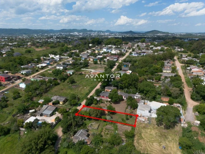 Vista aérea do terreno e entorno — Terreno à venda em Boi Morto, Santa Maria/RS