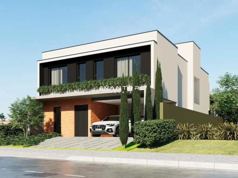 Fachada da casa com garagem — Casa com 3 quartos à venda no CASAVIVA, em Camobi, Santa Maria/RS