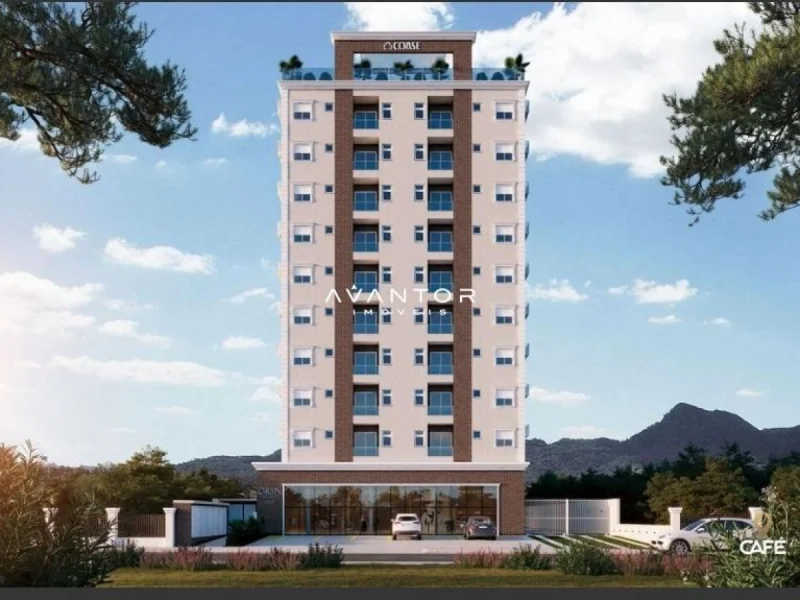 Fachada do prédio com garagem — Apartamento com 2 quartos à venda no Residencial Gran Progresso, em Camobi, Santa Maria/RS