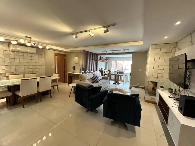 Sala de estar integrada à cozinha — Apartamento à venda e para alugar no Residencial Copenhagen, em Centro, Santa Maria/RS