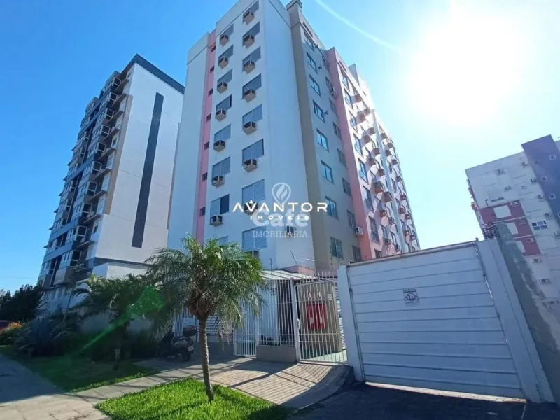 Fachada do prédio com portaria e garagem — Apartamento à venda e para alugar no Residencial Ferrara, Santa Maria
