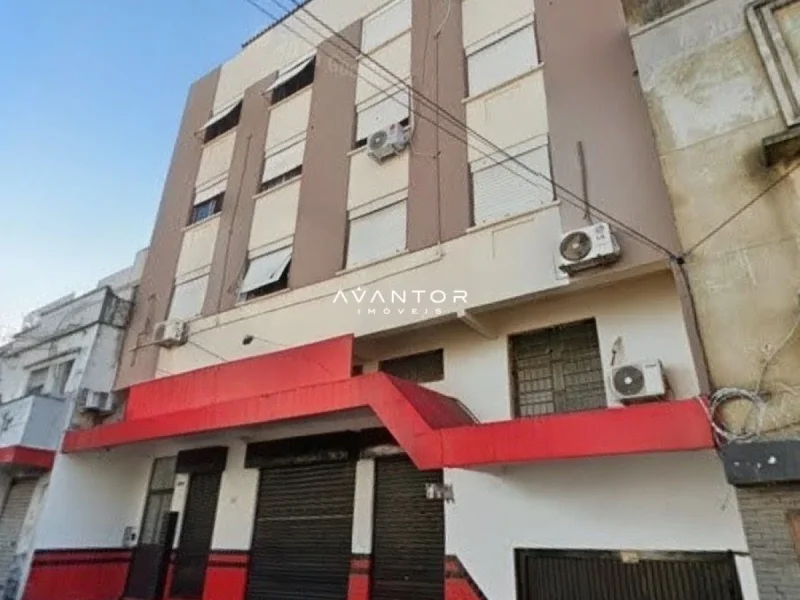Fachada do prédio com entrada — Apartamento com 1 quarto à venda e para alugar em Centro, Santa Maria/RS