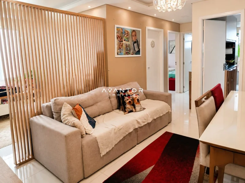 Sala de estar integrada à cozinha — Apartamento à venda no Residencial Hera, em Pinheiro Machado, Santa Maria/RS
