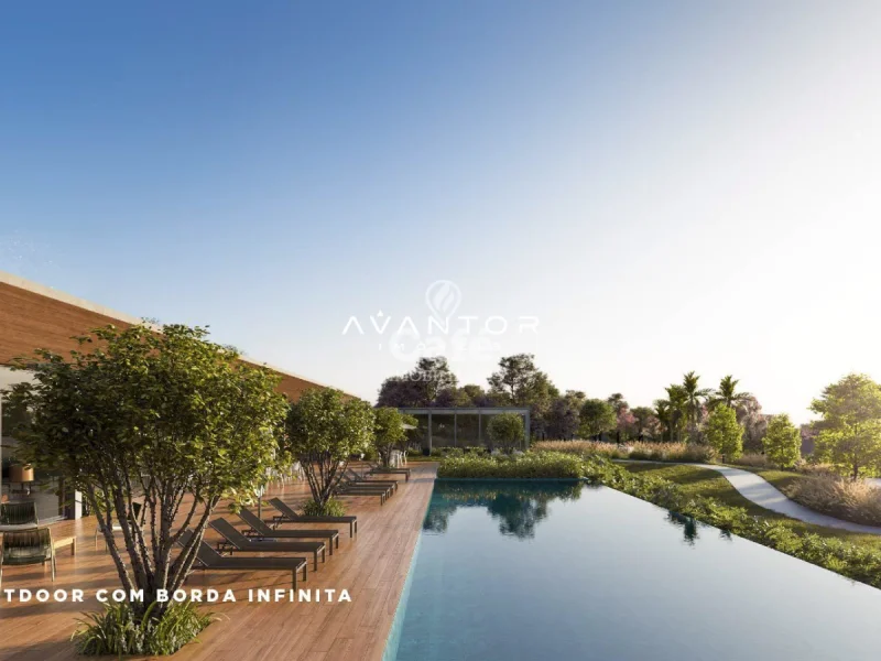 Área externa com piscina infinita — Terreno à venda no CASAVIVA, em Camobi, Santa Maria/RS