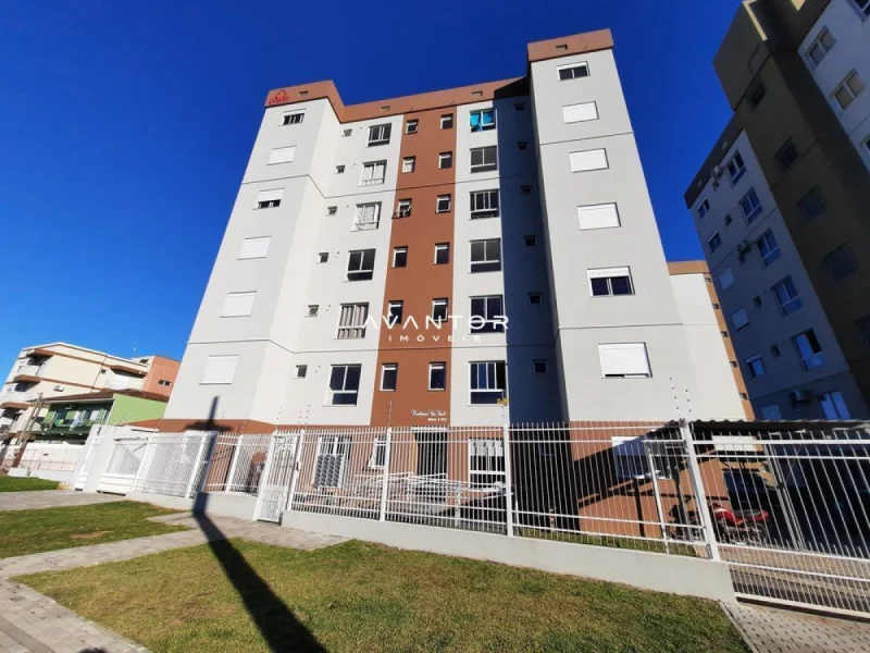 Fachada do prédio com portão de entrada — Apartamento para alugar no Residencial Vila Vêneto, em Camobi, Santa Maria/RS