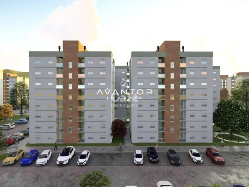 Fachada do condomínio com garagem — Apartamento à venda no Residencial Morada do leste, em Camobi, Santa Maria/RS